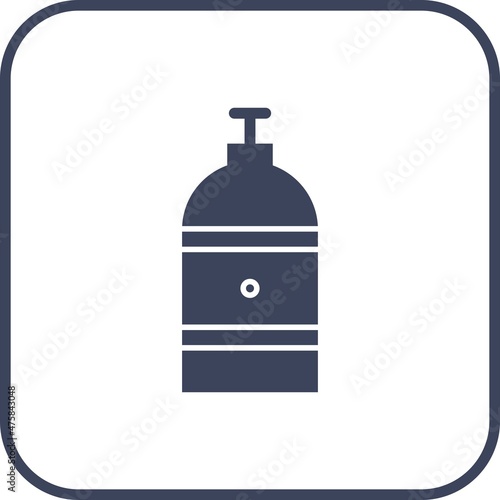 Oxygen Tank Glyph Round Corner Vector Icon Design