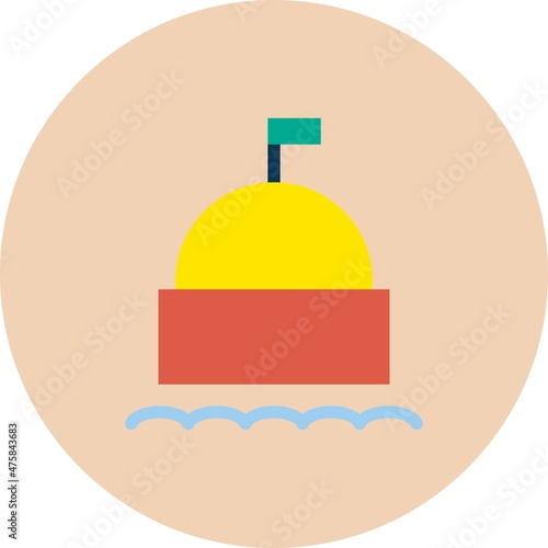Buoy Flat Circle Vector Icon Design
