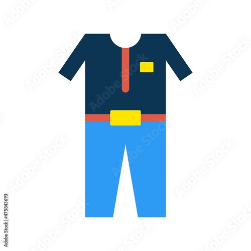 Wetsuit Flat Vector Icon Design