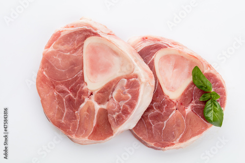 Meat steak isolated on the white background.