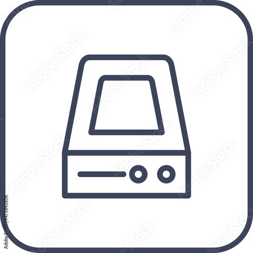 Hood Line Round Corner Vector Icon Design