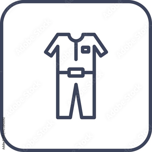 Wetsuit Line Round Corner Vector Icon Design