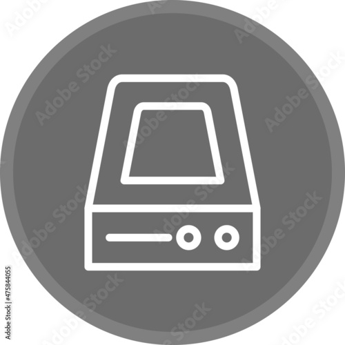 Hood Line Circle Grey Vector Icon Design