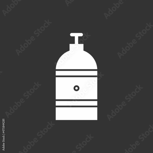 Oxygen Tank Glyph Inverted Vector Icon Design