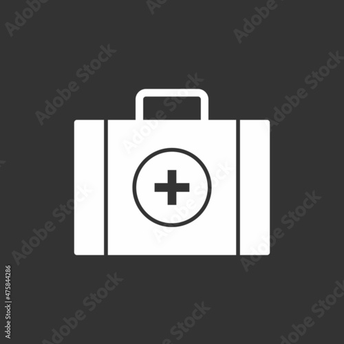 First Aid Kit Glyph Inverted Vector Icon Design