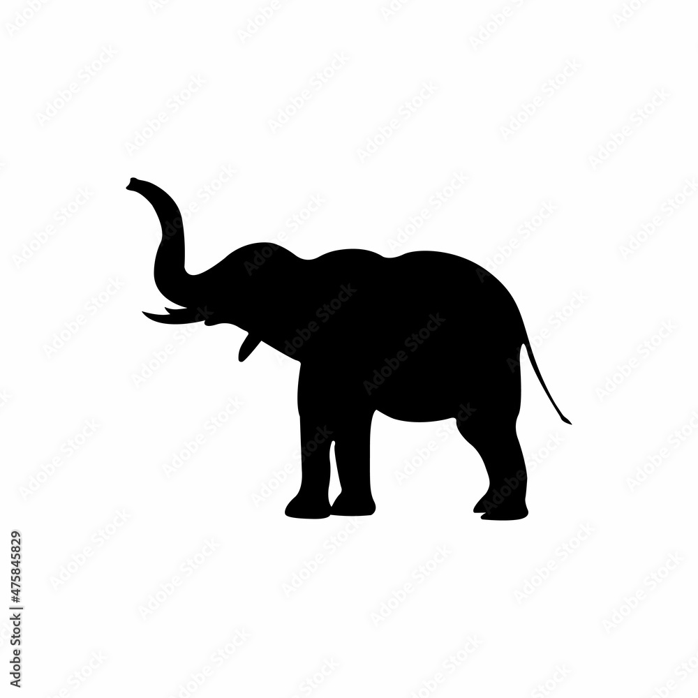 Obraz premium Elephant silhouette vector illustration isolated