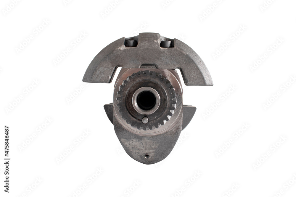 Obraz premium new crankshaft on a white background