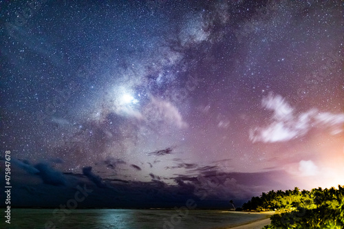 Milky Way on an island in the Maldives - photo contains noise and artifacts