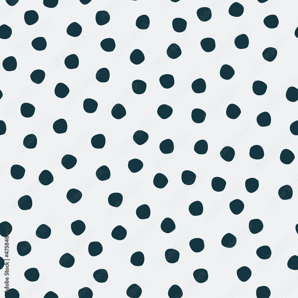 Seamless polka-dot pattern on white background for surface design and other design projects