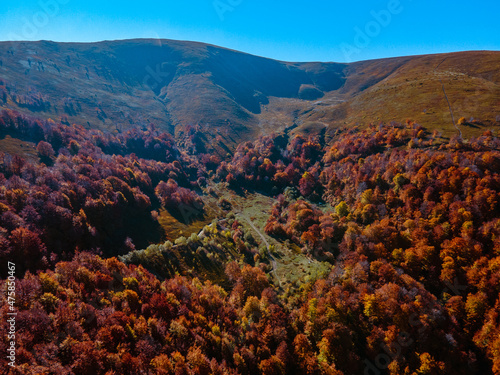 aerial view of ukraine carpathian mountains photo