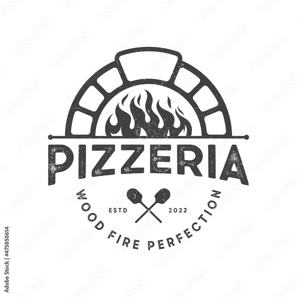 hot brick logo that can be used for pizza company inspiration Stock ...