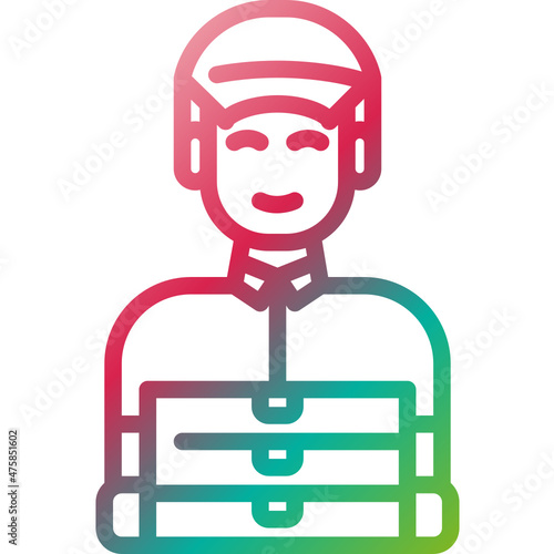 delivery man gradient icon