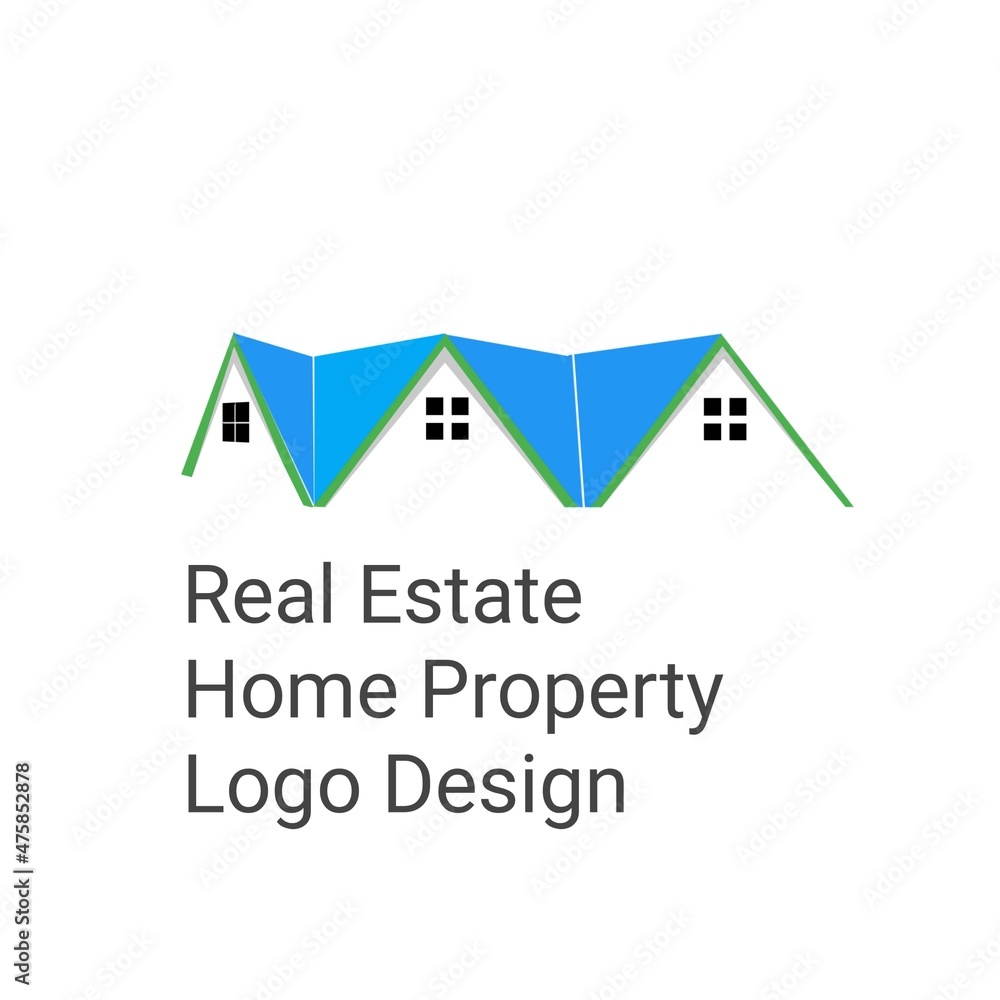 Blue Icon Real estates Home House Property Logo Design For companies white background Blue Icon Real estates Home House Property Logo Design For companies white background