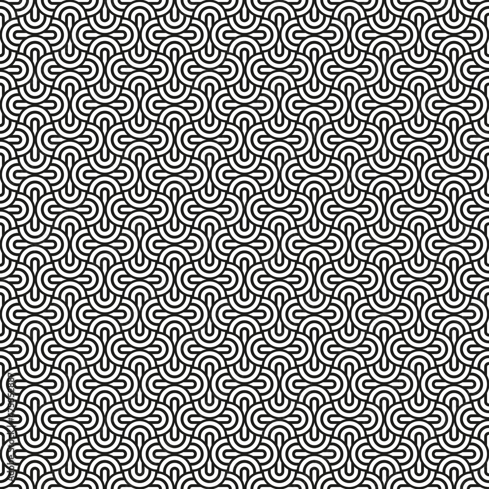 Seamless Art Deco geometric circle overlap pattern background Seamless Art Deco geometric circle overlap pattern background