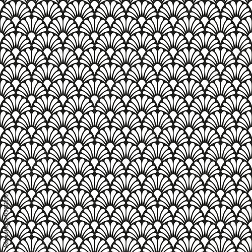Seamless Art Deco scallop pattern background