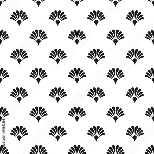 Seamless Art Deco scallop pattern background