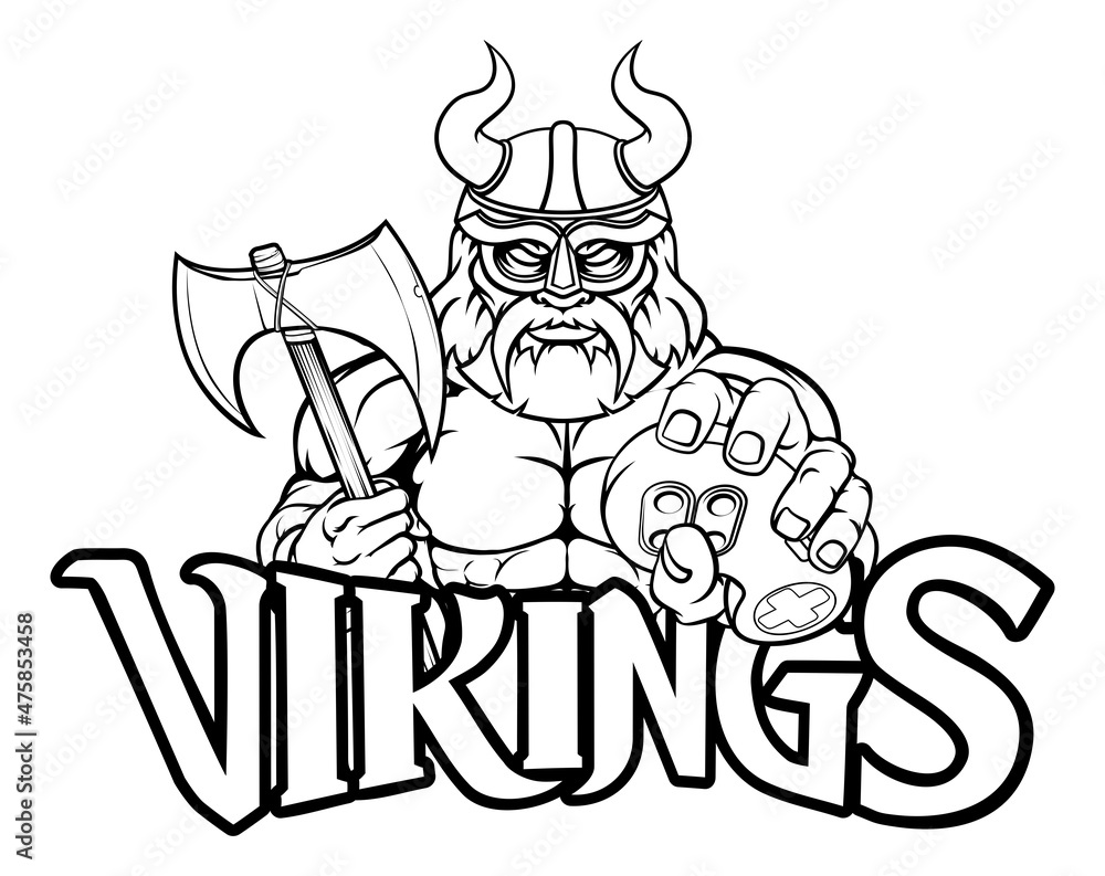Viking Gamer Gladiator Warrior Controller Mascot Viking Gamer Gladiator Warrior Controller Mascot