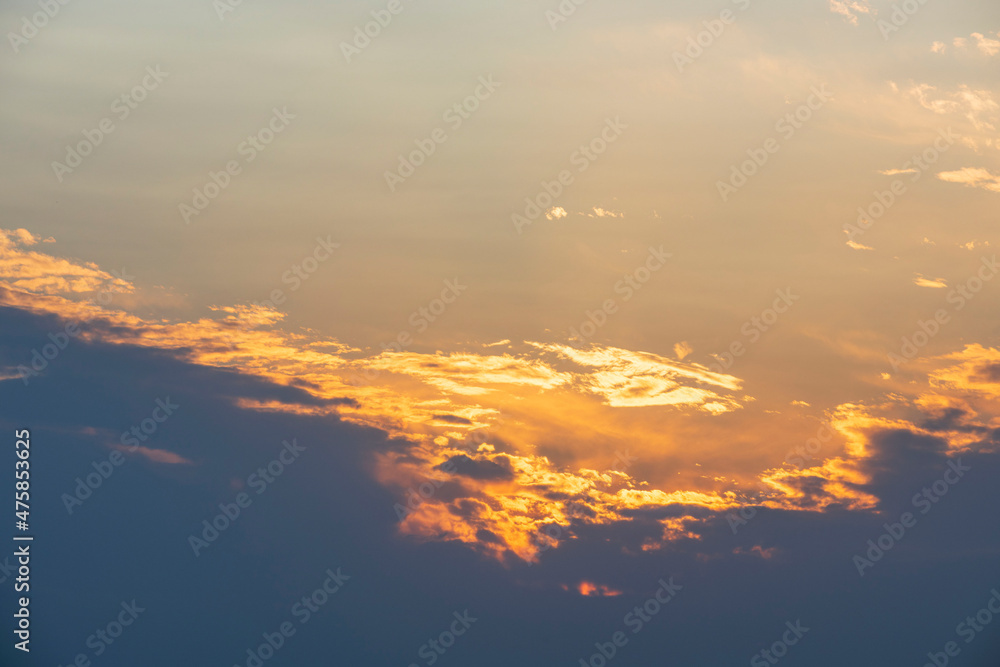 Gorgeous view of sky sunset natural landscape. Beautiful colorful nature background. Greece.