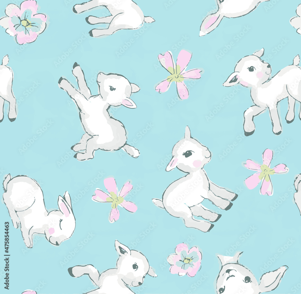 Seamless fabric pattern for kids. Nursery pattern, vector illustration. Can be used for baby bedding, wallpaper, nursery decor, kids wear, baby shower, kids room decor. Seamless fabric pattern for kids. Nursery pattern, vector illustration. Can be used for baby bedding, wallpaper, nursery decor, kids wear, baby shower, kids room decor.
