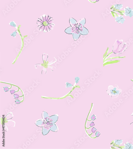 Seamless fabric pattern for kids.  Nursery pattern  vector illustration. Can be used for baby bedding  wallpaper  nursery decor  kids wear  baby shower  kids room decor.