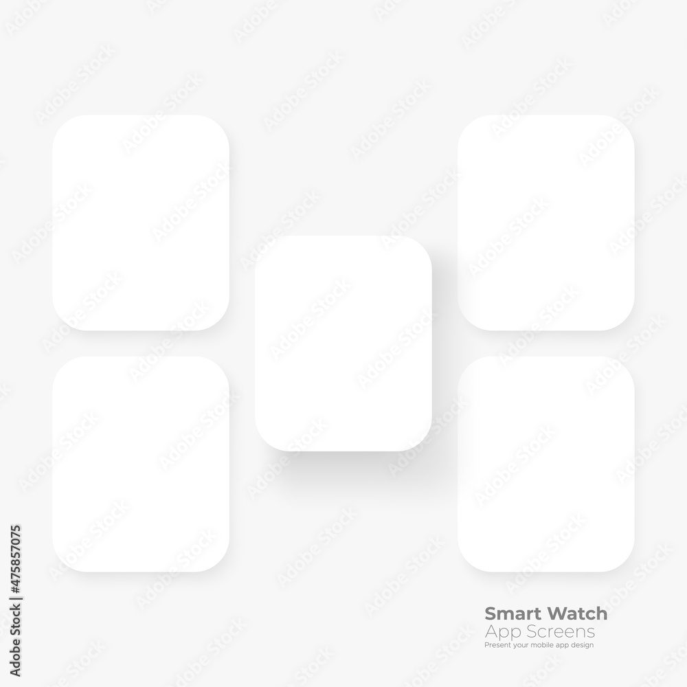 Blank Smart Watch App Screens for Showcasing Apps User Interface. Vector Illustration Blank Smart Watch App Screens for Showcasing Apps User Interface. Vector Illustration