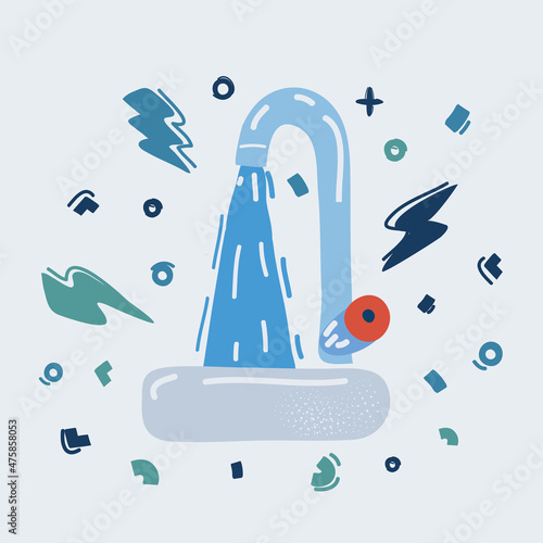 Vector illustration of water tap