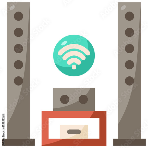 home theater flat icon