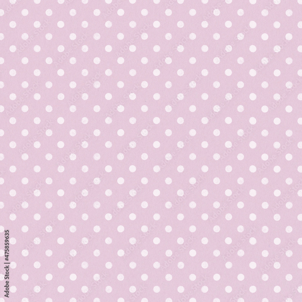 正方形　くすみピンクと白いドットのレトロかわいい背景