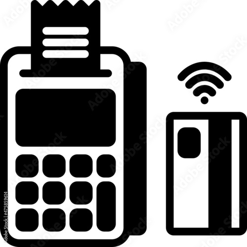 cashless payment solid line icon