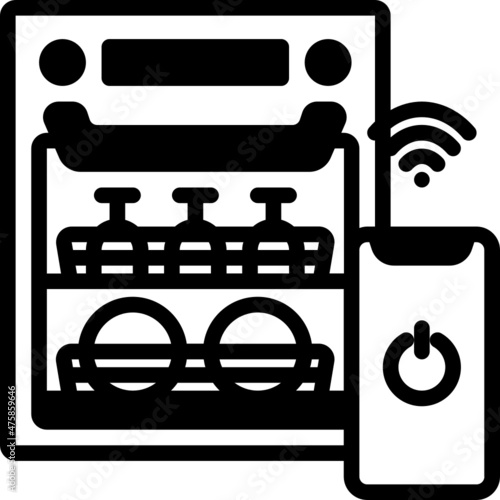 dishwasher solid line icon