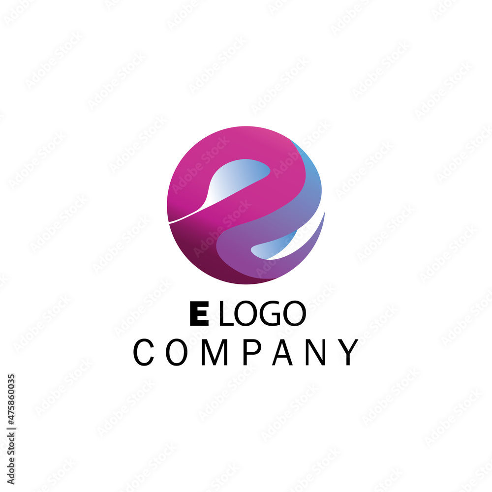 e letter social media logo creative 3d circle illustration vector design e letter social media logo creative 3d circle illustration vector design