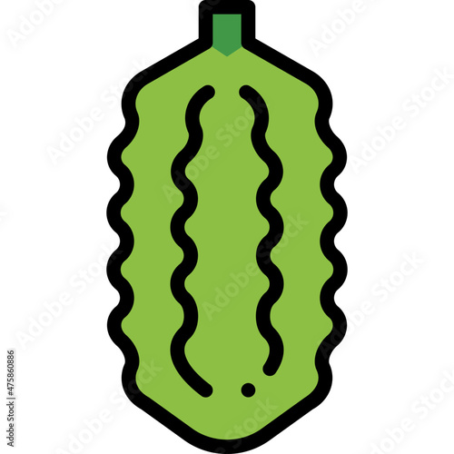 bitter gourd filled outline icon