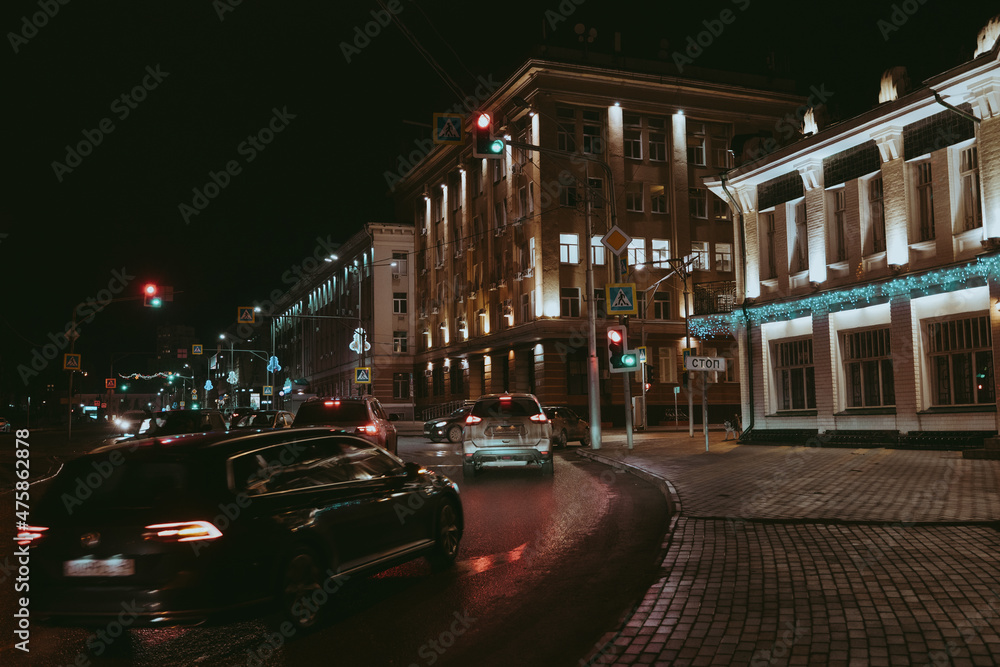 Fototapeta premium night city street