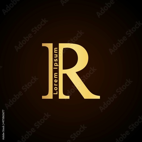 simple alphabet logo creative design golden concept