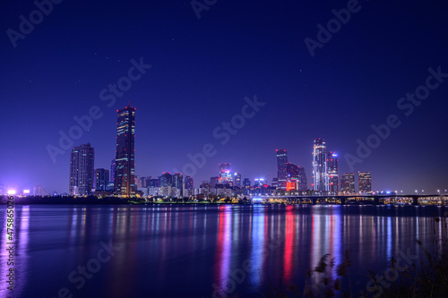 Wallpaper Mural Cityscape night view of Yeouido, Seoul at sunset time Torontodigital.ca