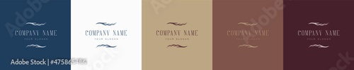 floral vector vintage nature feminine logo template graphic