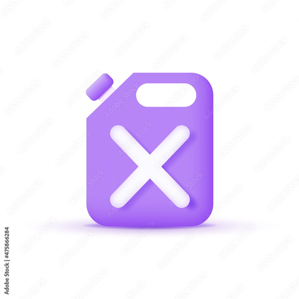 3d icon canister isolated on white background. Container filled with petrol. 3d icon canister isolated on white background. Container filled with petrol.