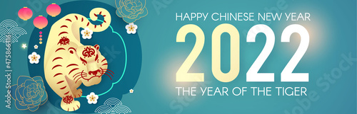 Murais de parede Happy Chinese New Year, 2022 the year of the Tiger