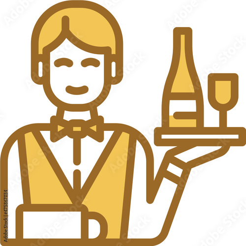 waiter one color icon
