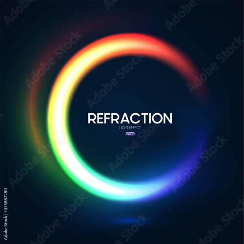Futuristic colorful light effect. Circle light motion