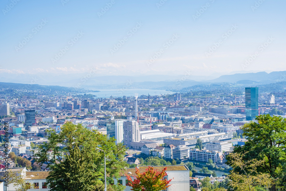 view on zurich from waid