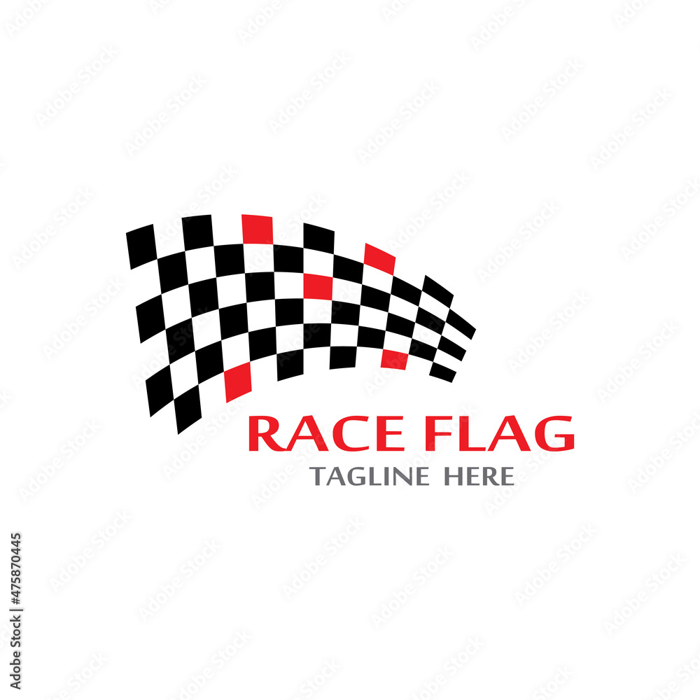 Race flag icon, simple design illustration vector template Race flag icon, simple design illustration vector template