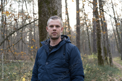 Portrait with a man in the forest