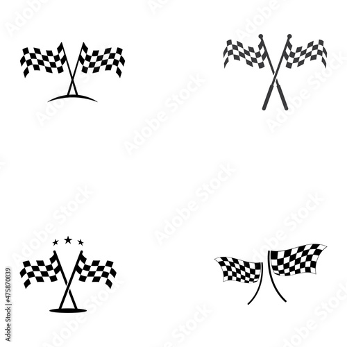 Race flag icon, simple design illustration vector template