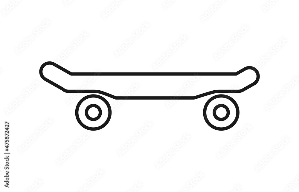 Wheel skateboard thin icon on white background