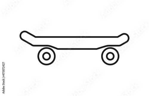 Wheel skateboard thin icon on white background