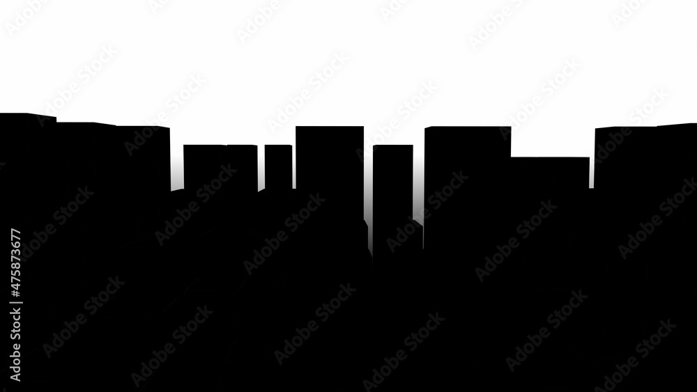 Silhouette of skyscrapers city illustration
