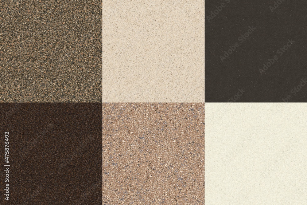 Fototapeta premium Pack of 6 High Quality Quarz Seamless 4K Textures for editing, compositing, backdrops or material development.