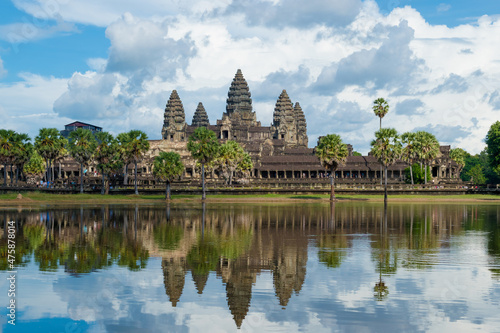 Angkor Wat, Siem Reap, Cambodia - a beautiful view of the most famous Khmer temple in Cambodia, reflected in water © Bernard Barroso