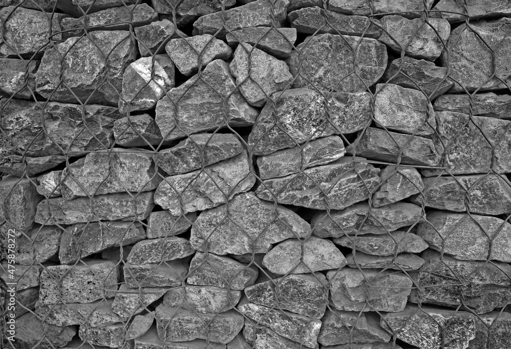 Fototapeta premium Retaining wall gabion baskets